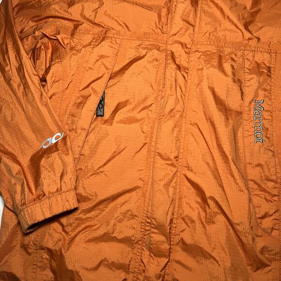 Marmot Boys Rain Jacket Orange Size S (6-7) Waterproof Hooded Outdoor Hiking - Picture 2 of 7